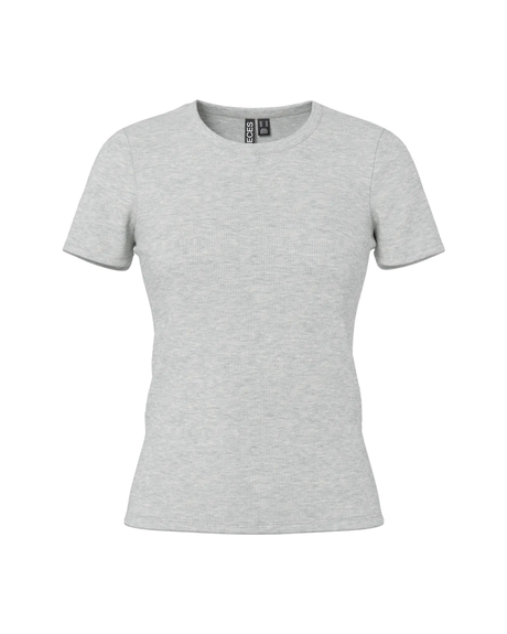Grå - Light Grey Melange - Pieces - T-shirt - 17154483