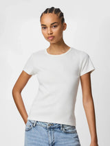 Bright white Bluse fra PIECES - 17154483