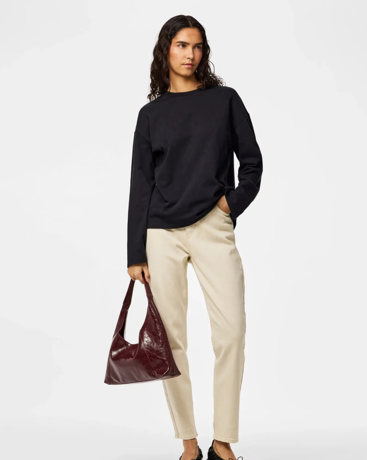 PIECES Whitecap Gray Bukser - 17154622