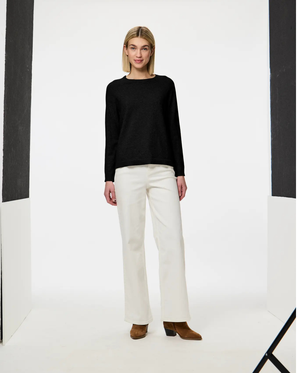 PIECES Black Striktrøje - 17154650