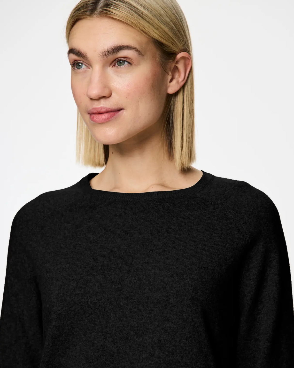 PIECES Black Striktrøje - 17154650