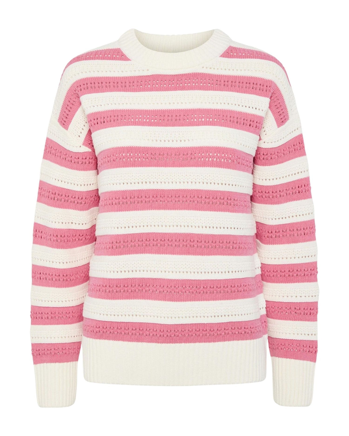 Lyserød - Cloud dancer/Pink lemonade - PIECES - Striktrøje - 17155033