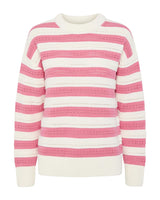 Lyserød - Cloud dancer/Pink lemonade - PIECES - Striktrøje - 17155033