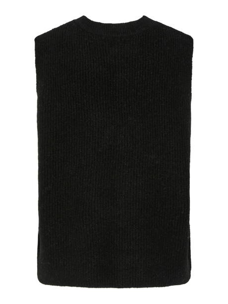 Sort black Striktrøje fra PIECES - 17156680