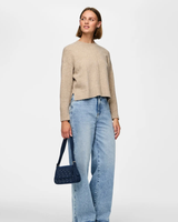 PIECES Taupe Gray MELANGE Striktrøje - 17156727