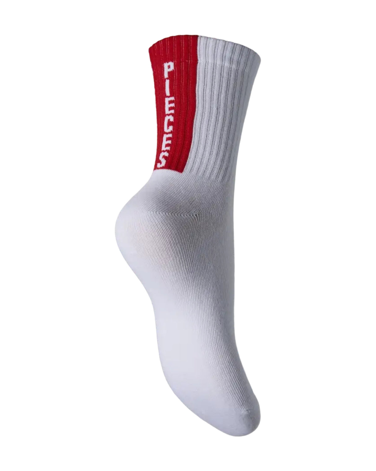 Hvid - bright white/rød- Pieces - strømper - 17157836