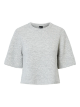 Light Grey Melange Striktrøje fra PIECES - 17158204