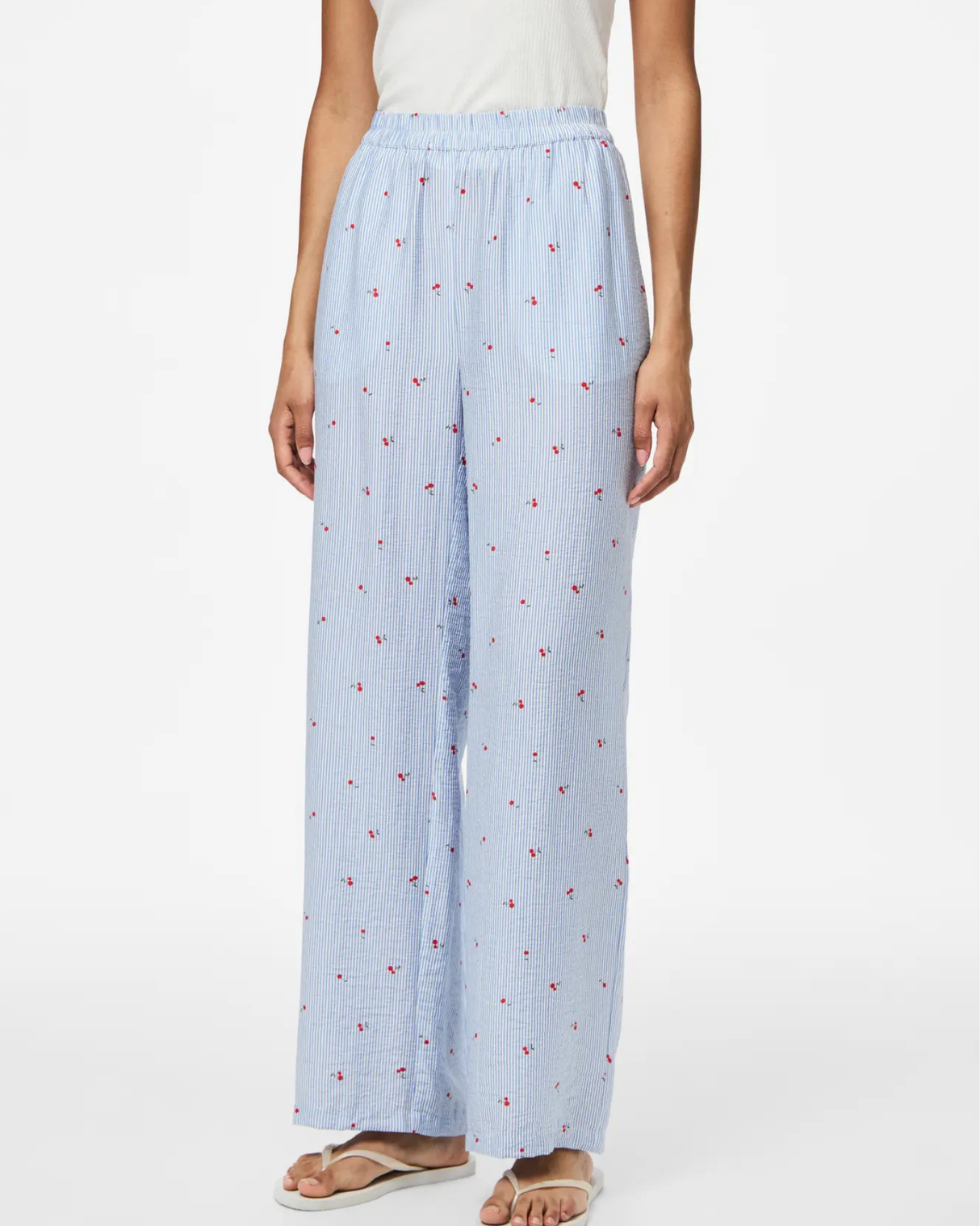 Blå - Lichen Blue/Cherry - Pieces - Bukser - 17158862