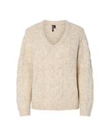 PIECES Birch Striktrøje - 17158927