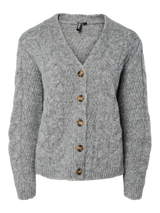 Grå Striktrøje fra PIECES - 17159127