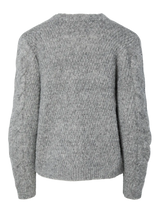 Grå Striktrøje fra PIECES - 17159127