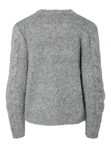 Grå Striktrøje fra PIECES - 17159127