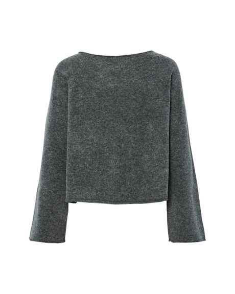 Grå - Medium Grey Melange - Pieces - Cardigan - Strik - 17159160