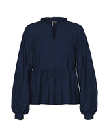 Mørkeblå - Maritime Blue - Pieces - Bluse - 17160337