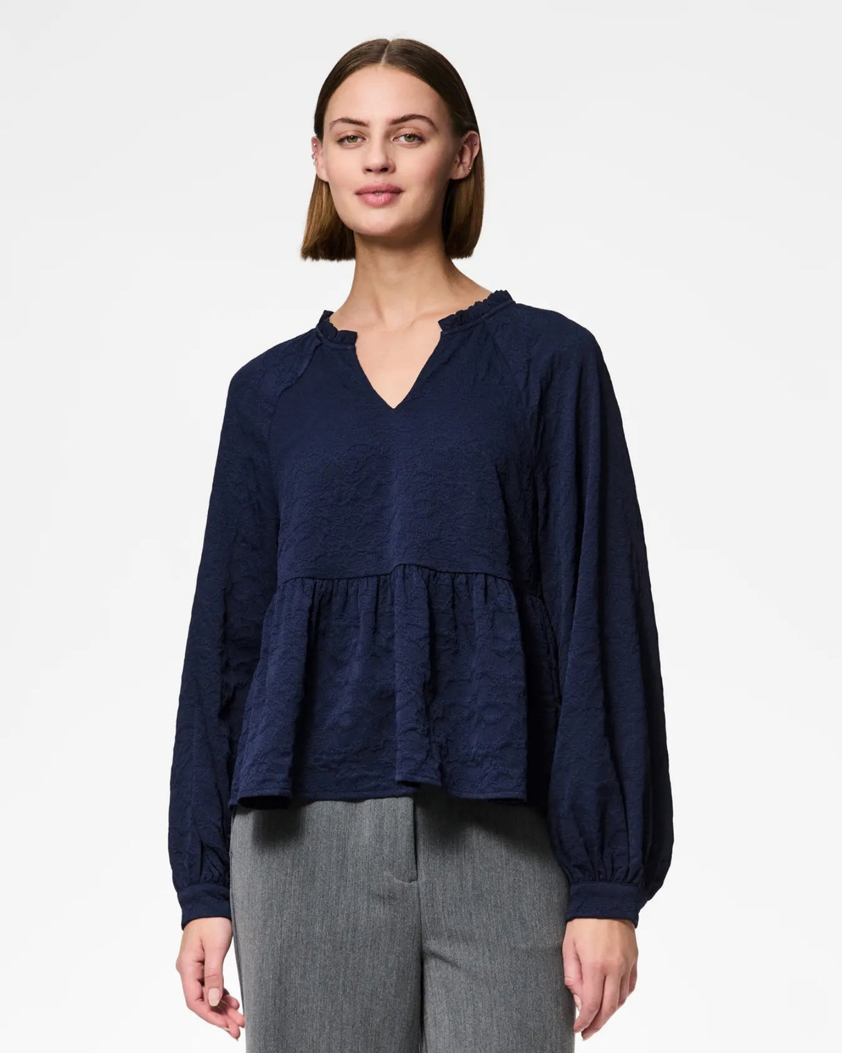 Mørkeblå - Maritime Blue - Pieces - Bluse - 17160337
