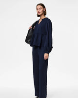 Mørkeblå - Maritime Blue - Pieces - Bluse - 17160337