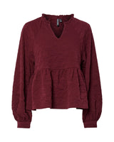 Rød - Tawny Port - Pieces - Bluse - 17160337