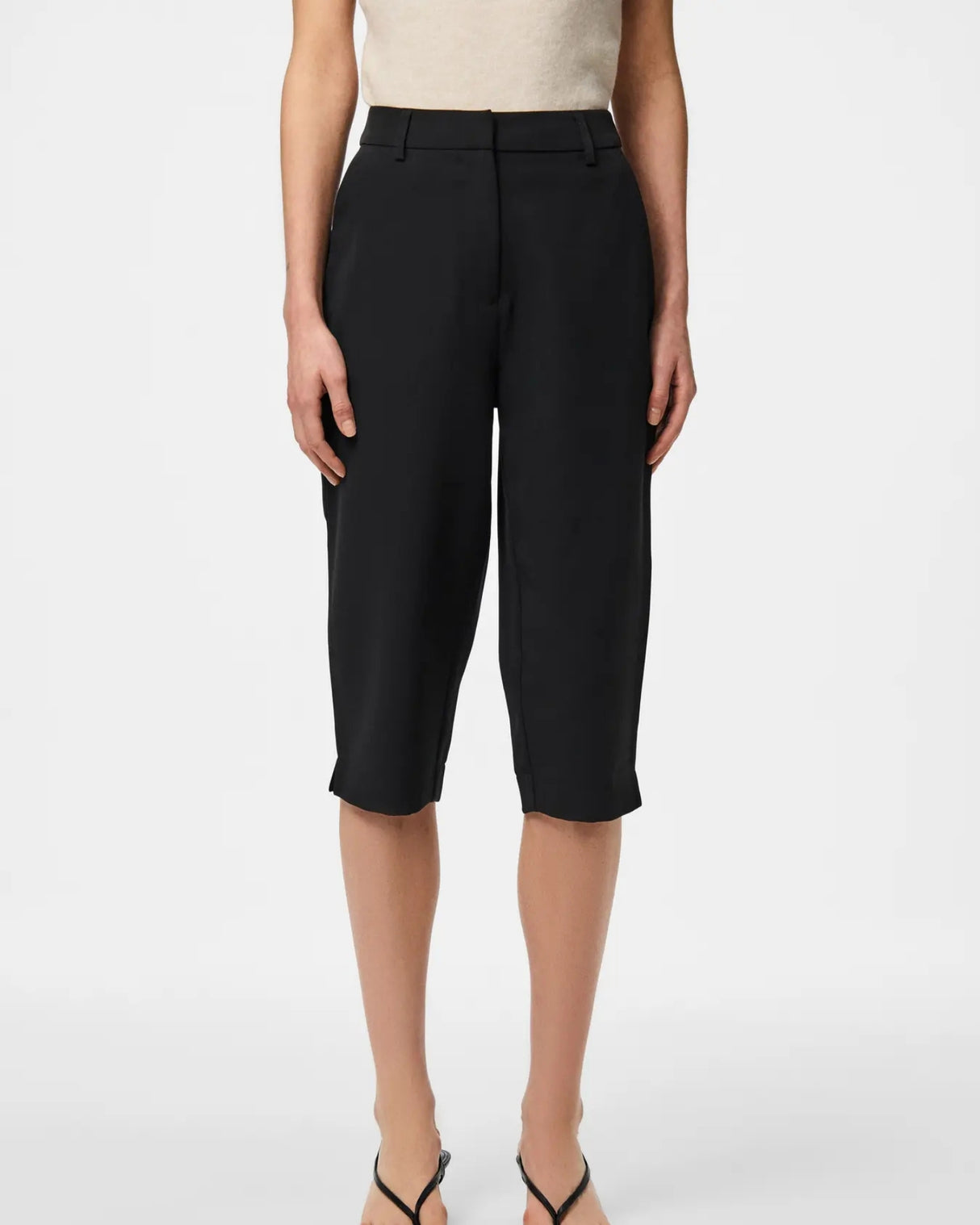 Sort - Black - Pieces - Capri 3/4 Bukser - 17160552