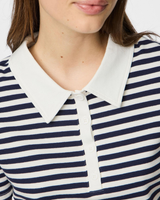 Hvid/Mørkeblå - Maritime Blue - Pieces - Kortærmet bluse - 17161306