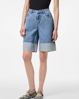 Blå - Light Blue Denim - Pieces - Denim Shorts - 17161336
