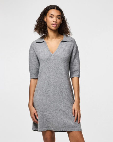 Grå - Medium Grey Melange - Pieces - Kjole - 17161988