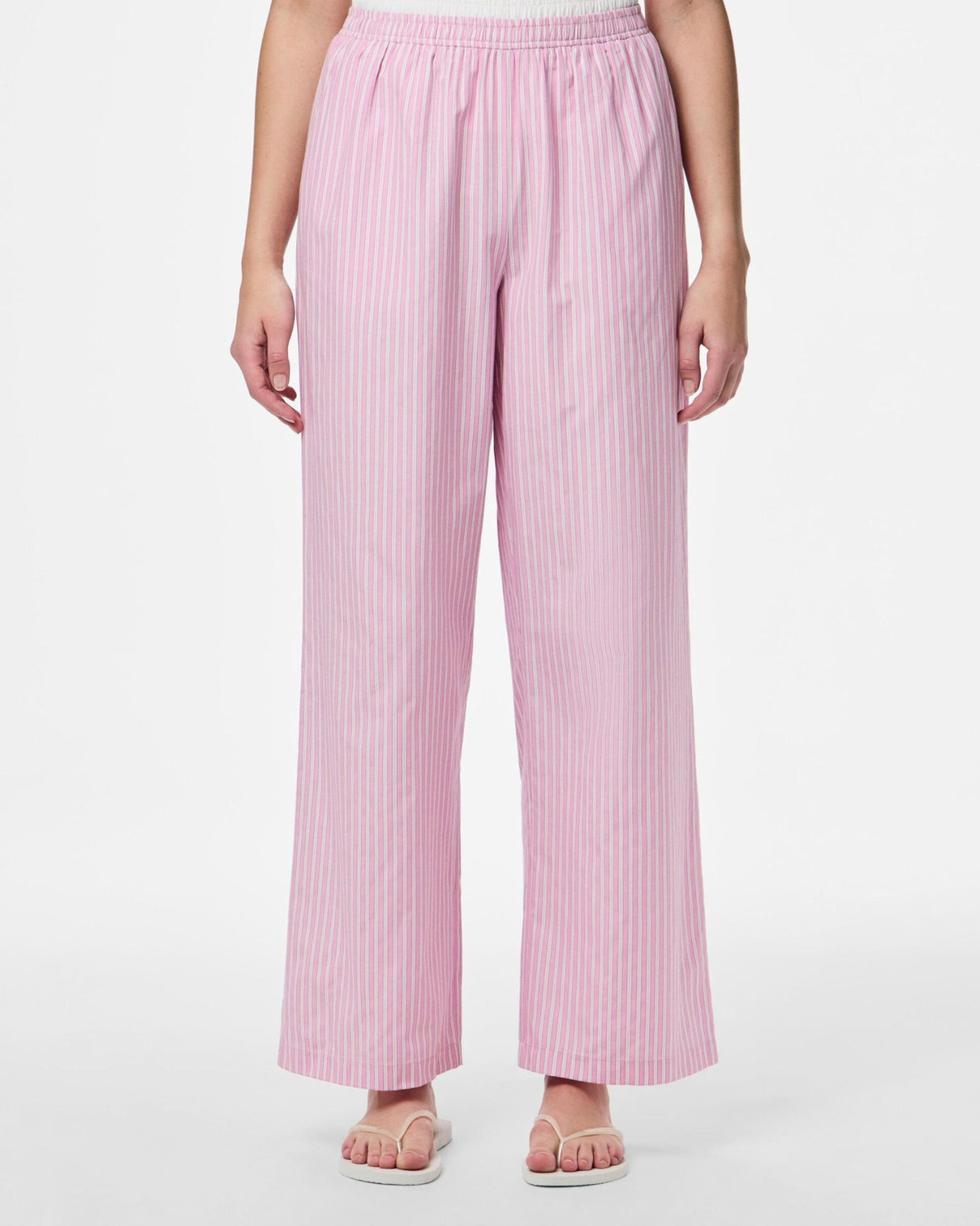 Lyserød - Tulle White Pink - Pieces - Bukser - Striber - 17162516