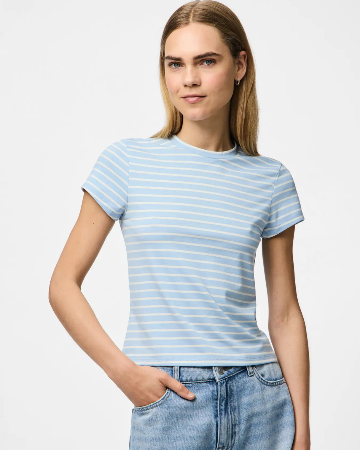 Blå - Cashmere Blue - Pieces - T-shirt - 17163547
