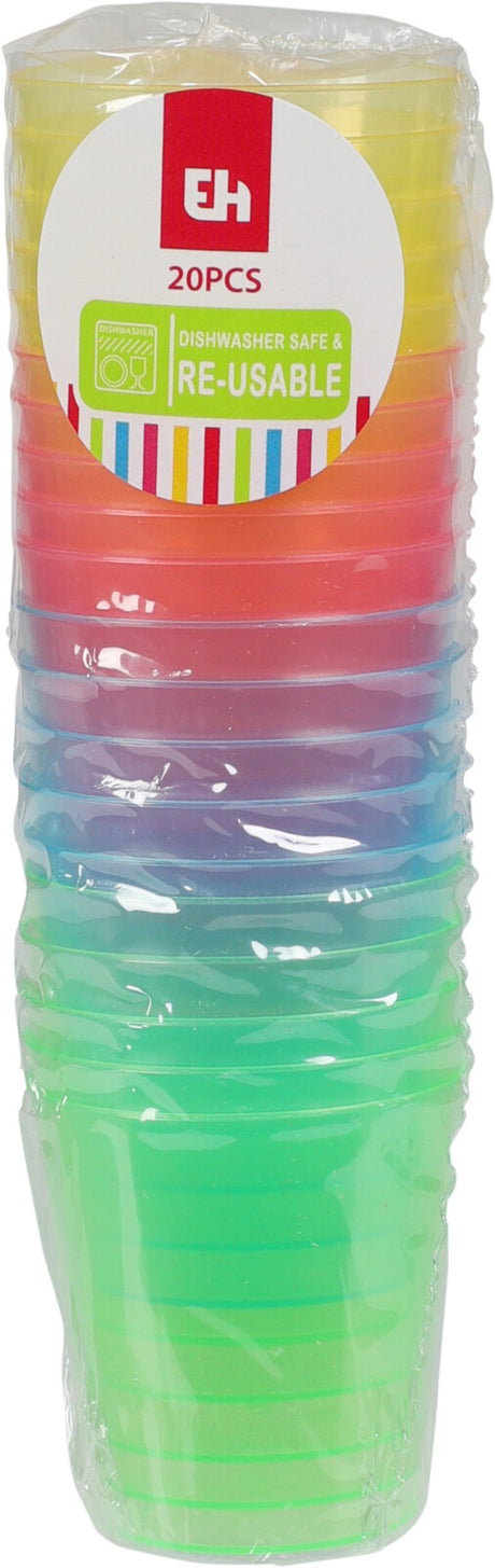 Shots glas genanvendelige 30ml 20 stk - farvede