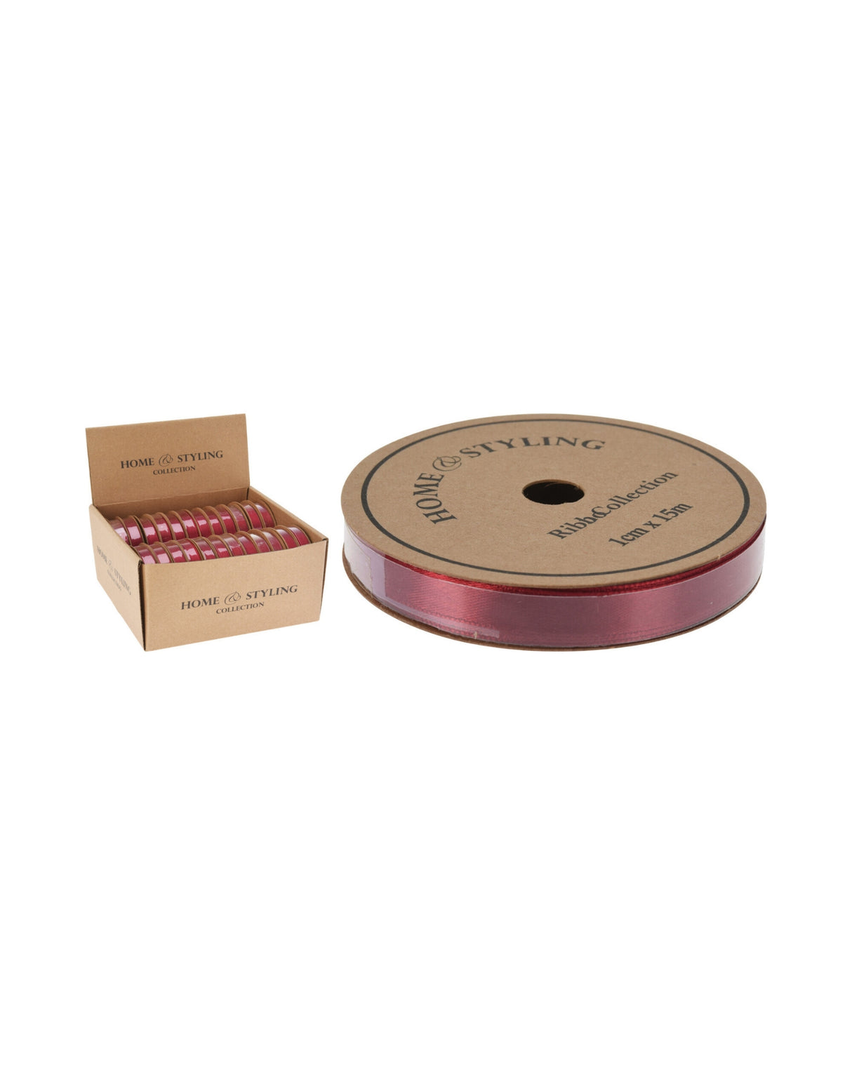 Ribbon 15 meters red 1 cm wide