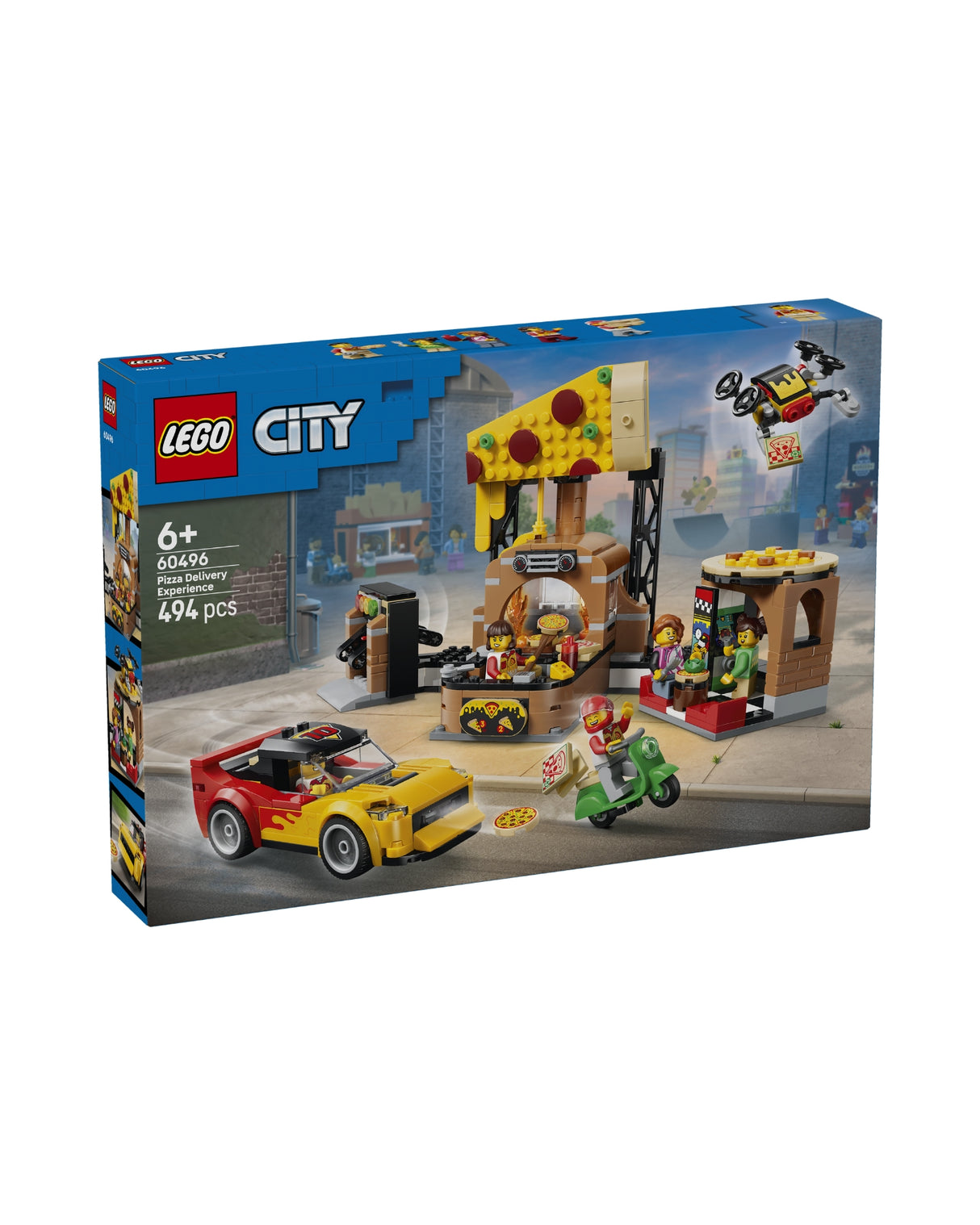 LEGO 60496 Pizzeria med udbringningsfartøjer - LEGO City 60496