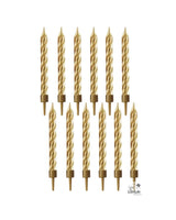 Fødselsdags lys 12 stk - Guld