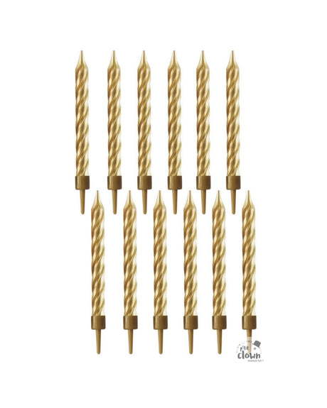 Fødselsdags lys 12 stk - Guld