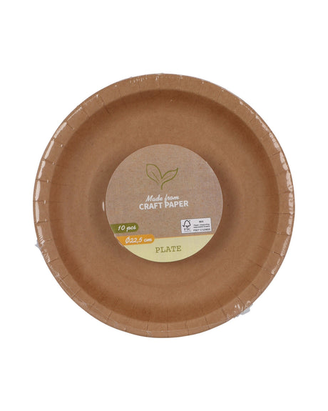 Tallerkner 10 stk i kraftpapir