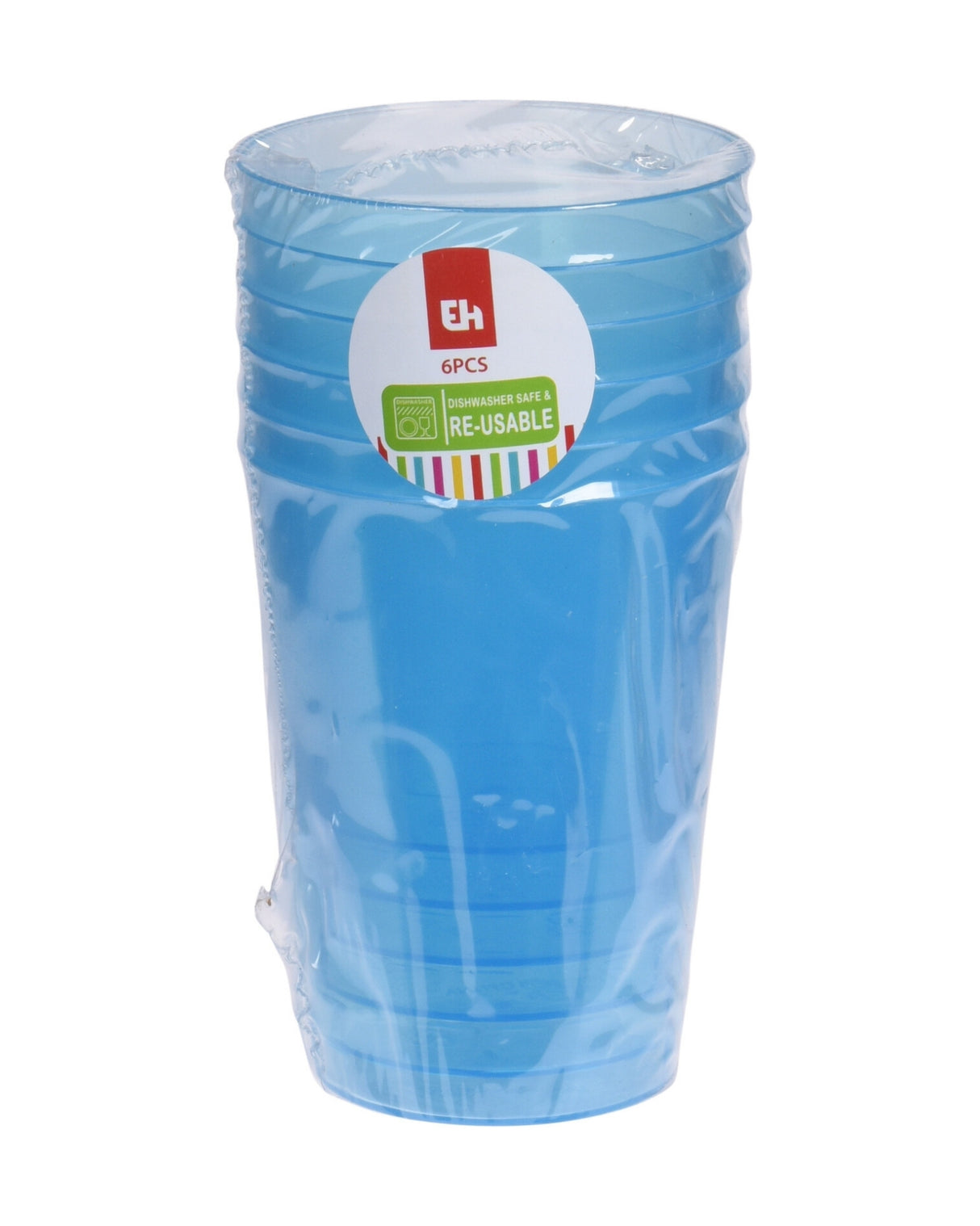 Drinking glasses in recyclable plastic 6 pcs 280 ml in colors