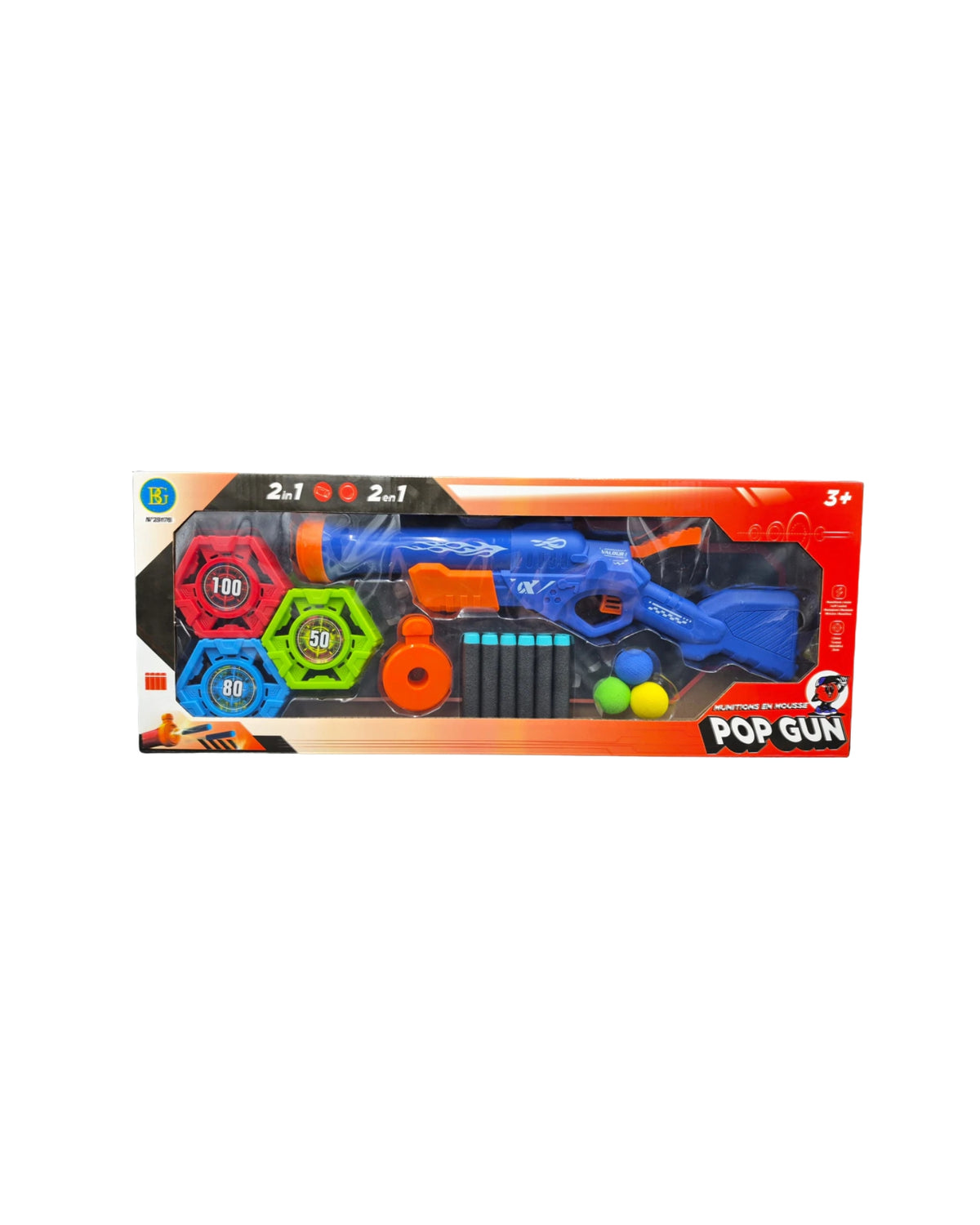 Pop Gun Riflegevær med Skumpile, Bolde & Mål