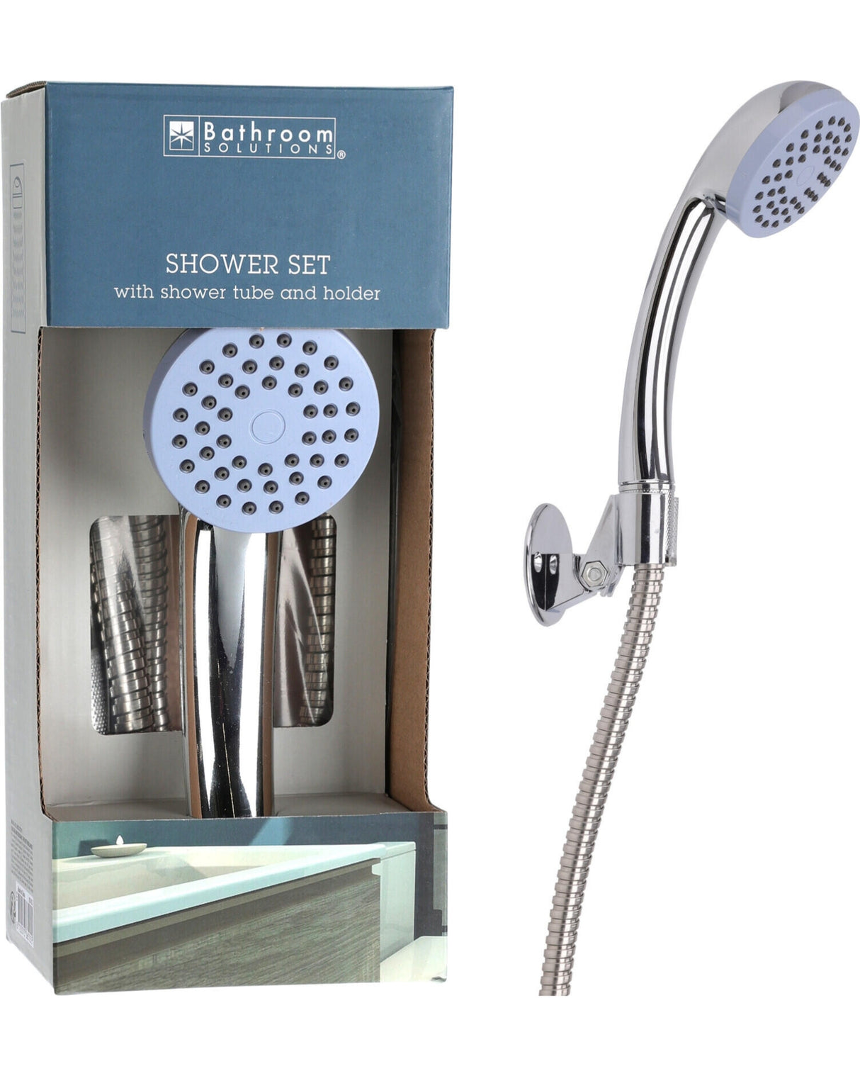 Shower set with hose and holder