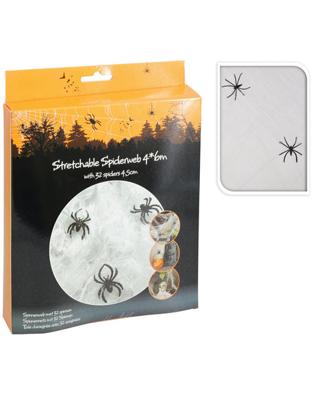 Edderkoppespind 125 gram med 32 edderkopper