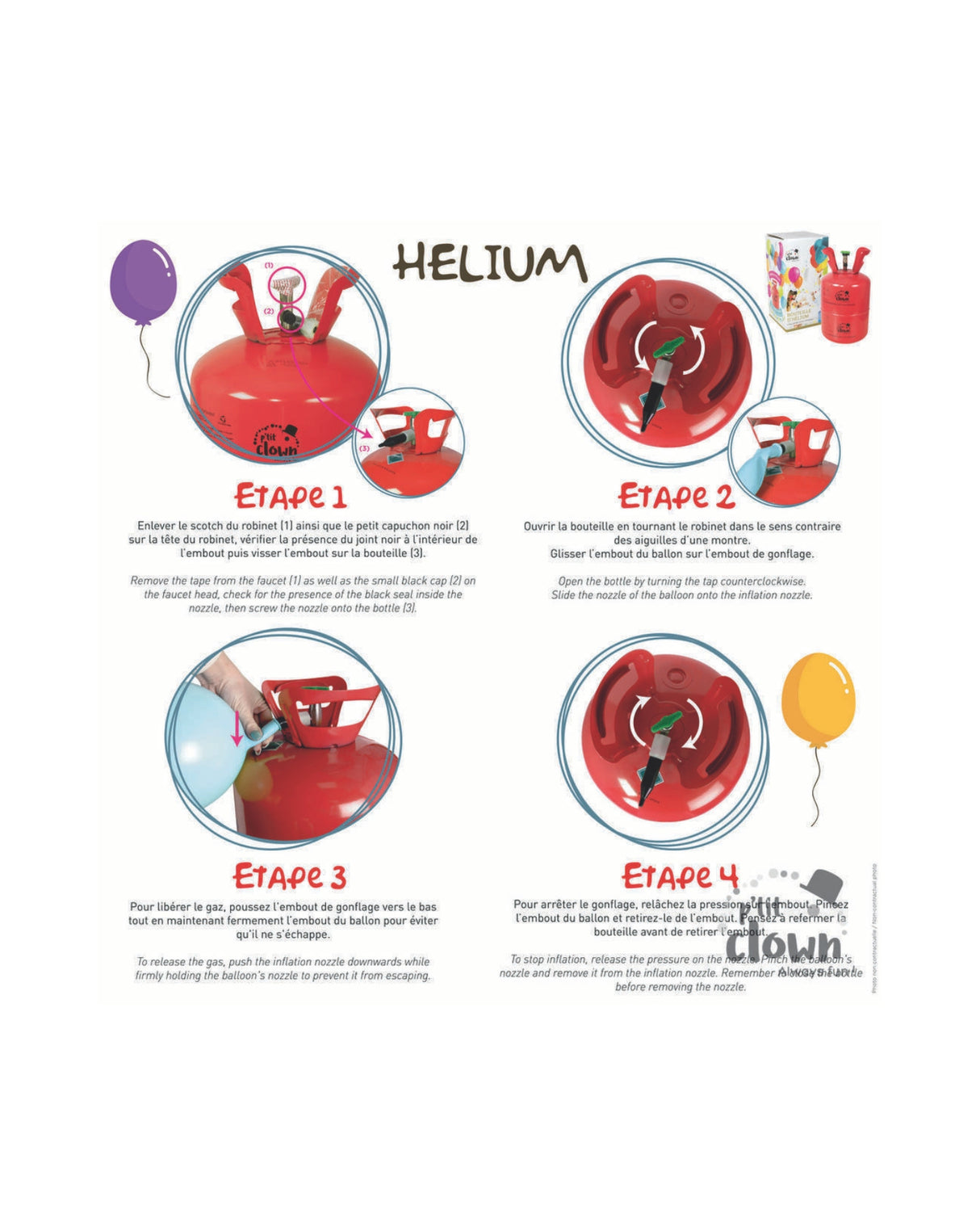 Ballongas til ca 30 balloner / Helium 0,2 m2