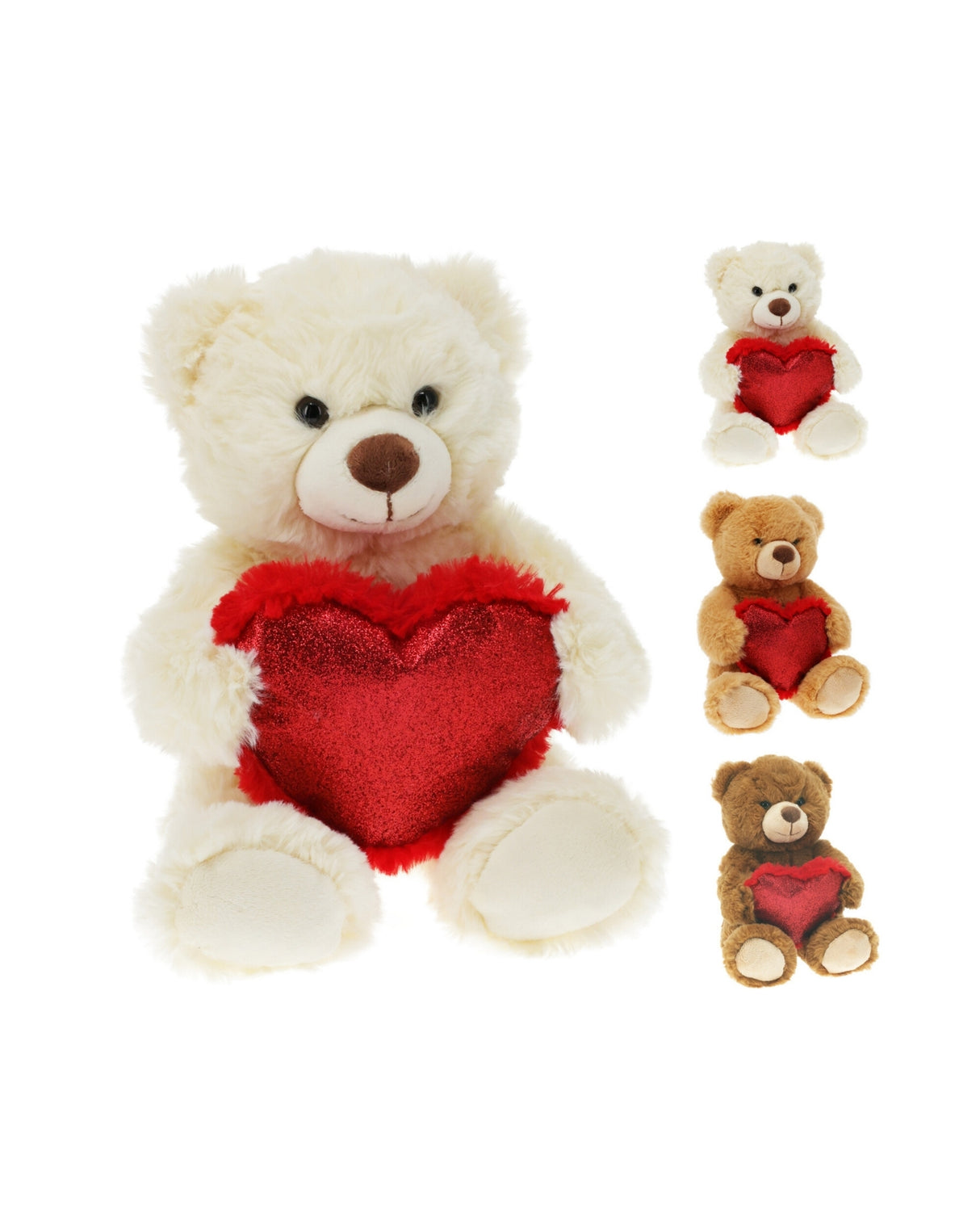 Bjørn med hjerte – 26 cm – Genbrugsmateriale