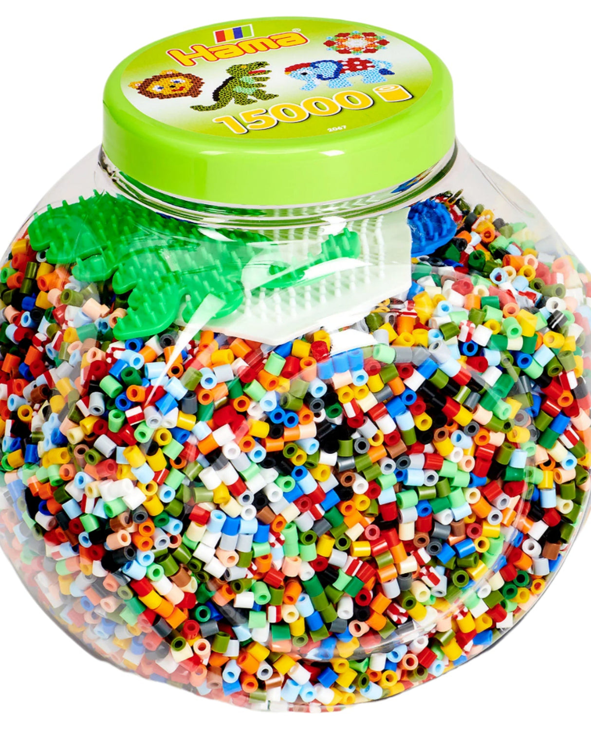 Hama Beads and pegboards in a tin - approx. 15,000 beads