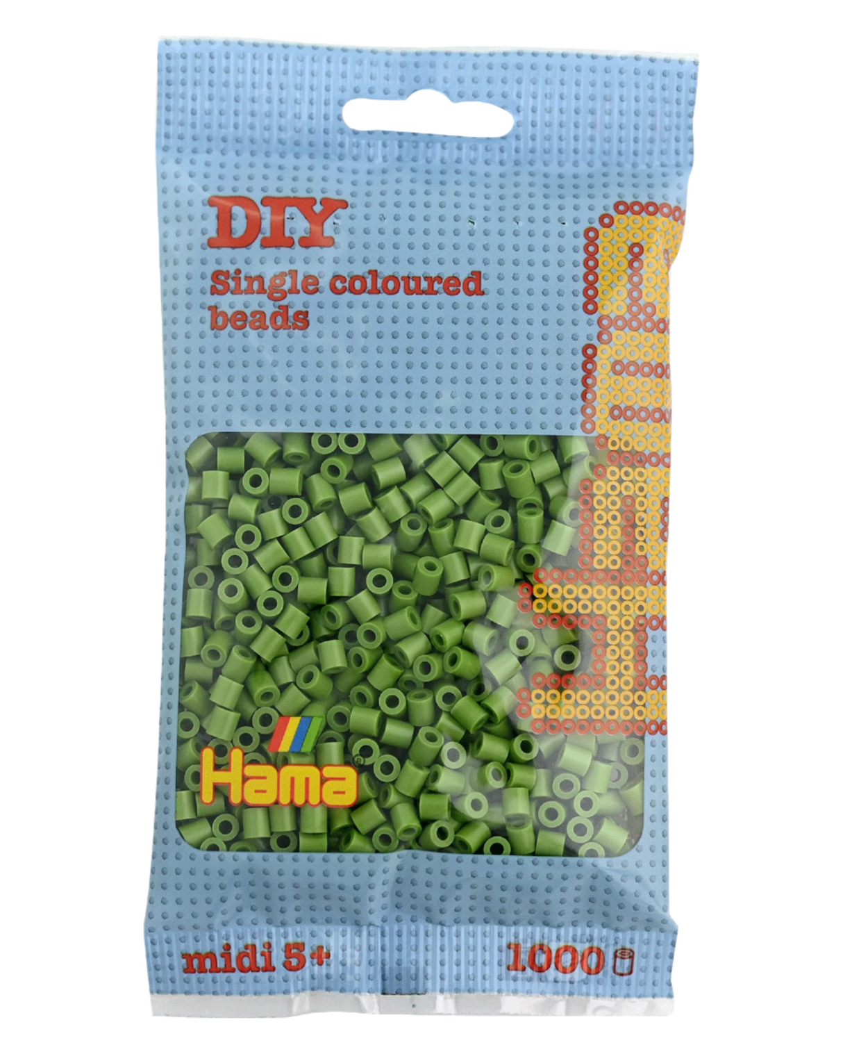 Hama beads 1000 pcs - 207-84 olive