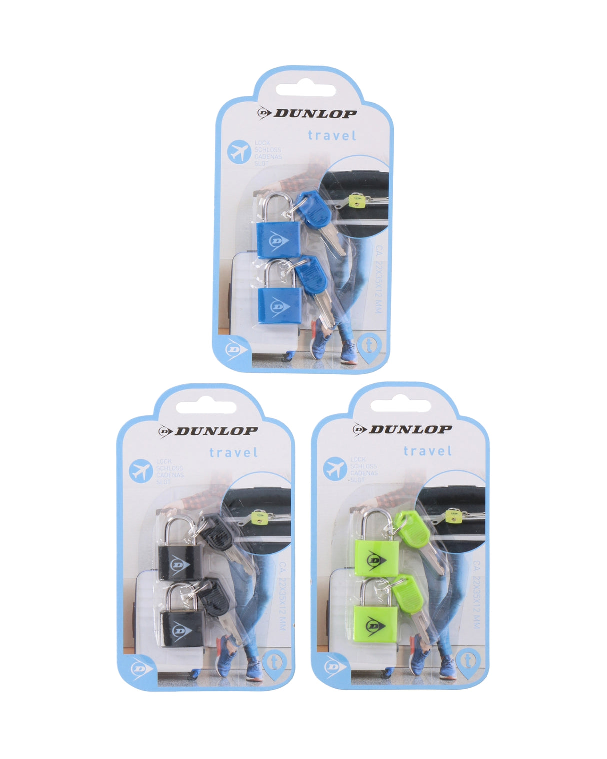Hængelås rejse model 22x35 mm 2 nøgler - DUNLOP