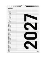 Familiekalender Sort Og Hvid 3 Stk. 2027