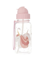 Unicorn drinking bottle with straw