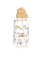 Savannah animal drinking bottle with straw