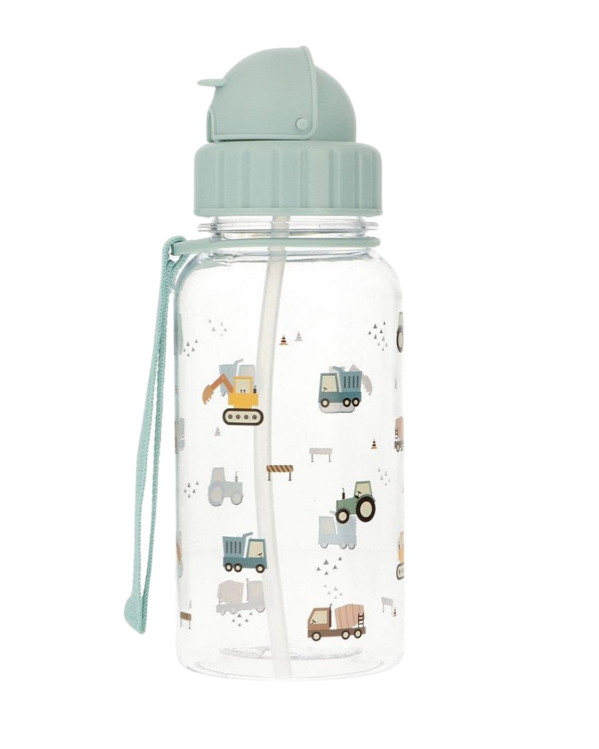 Trucks/Tractors drinking bottle with straw