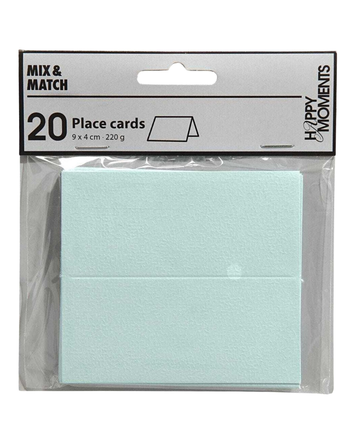 Bordkort 1 Pk., 20 Stk., 9x4 cm, 220 g, Lyseblå