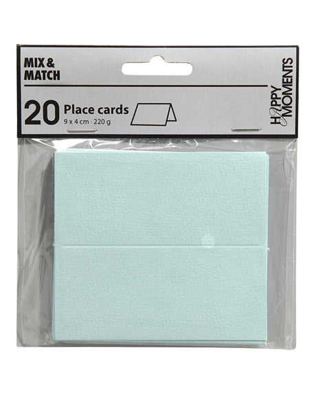 Bordkort 1 Pk., 20 Stk., 9x4 cm, 220 g, Lyseblå
