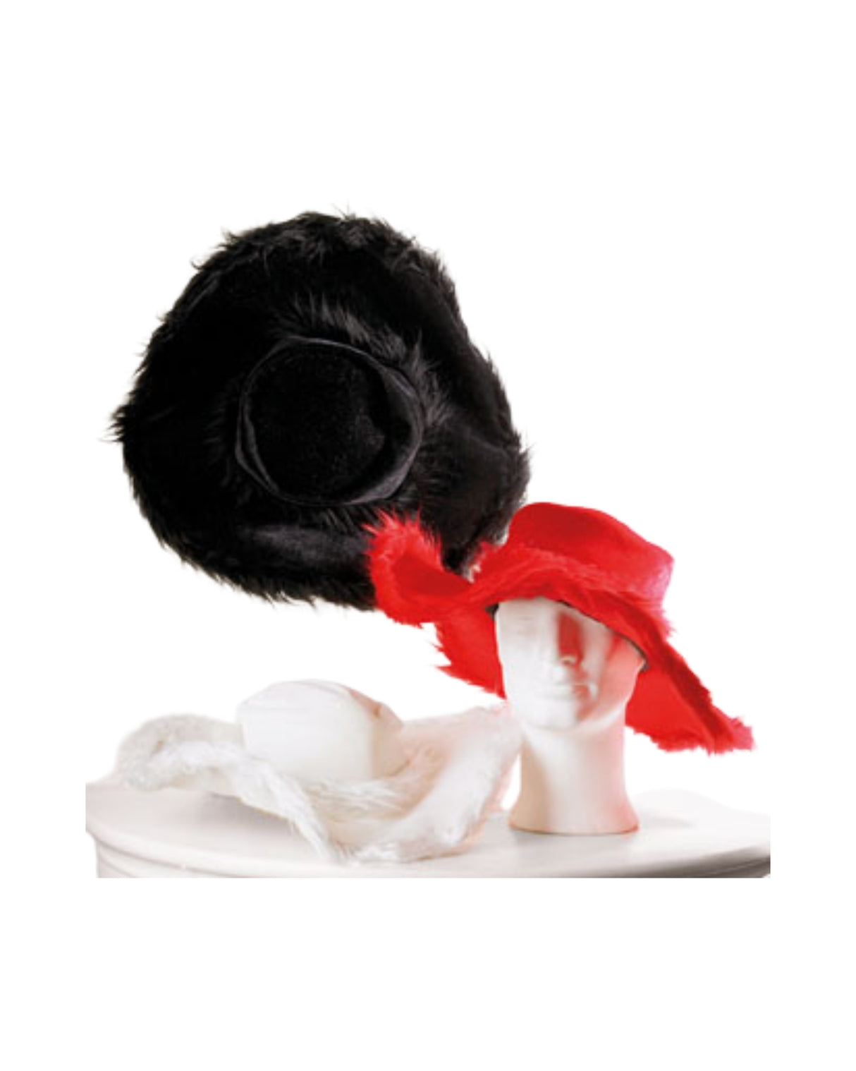 Plush hat with fur trim 1 pc.