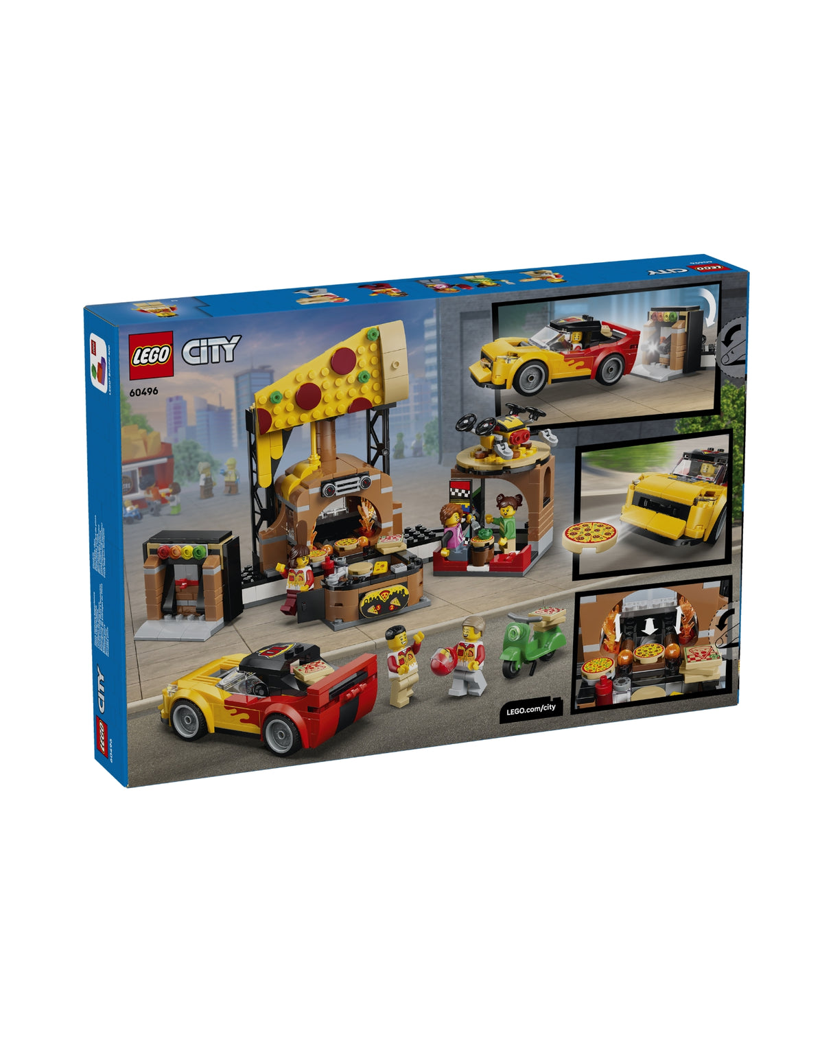 LEGO 60496 Pizzeria med udbringningsfartøjer - LEGO City 60496